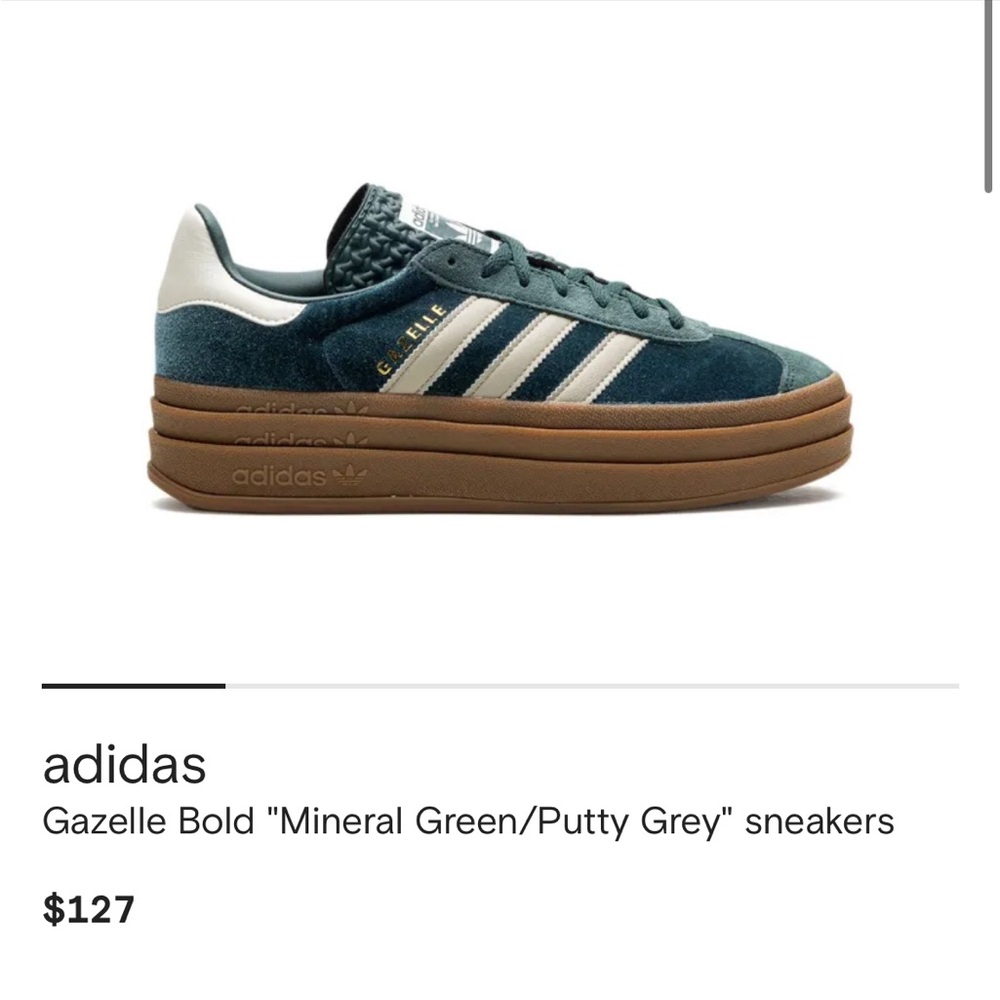 Adidas Gazelle Bold "Mineral Green/Putty Grey" sneakers